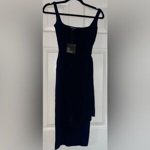 See You Monday Xs short midi bodycon sleeveless stretchy soft wrap dress